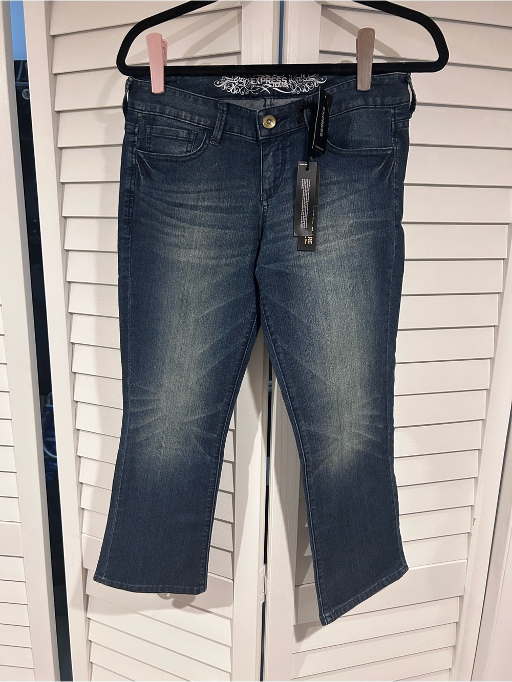 Express Women's Ankle Crop Jeans - Dark Blue